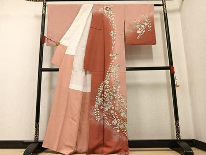 平和屋着物●訪問着　絞り　辻が花　暈し染め　金彩　正絹　逸品　AABG3457ph
