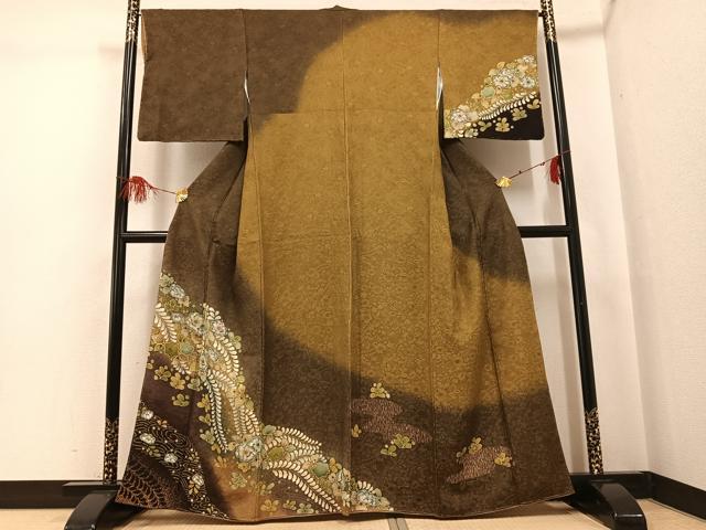 平和屋着物●訪問着　辻が花　暈し染め　金彩　正絹　逸品　未使用　AABG3464ph