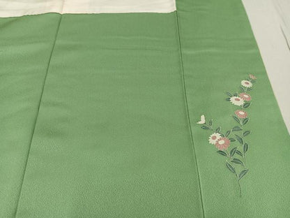 平和屋着物●訪問着　友禅　枝花文　暈し染め　正絹　逸品　AABG3466ph