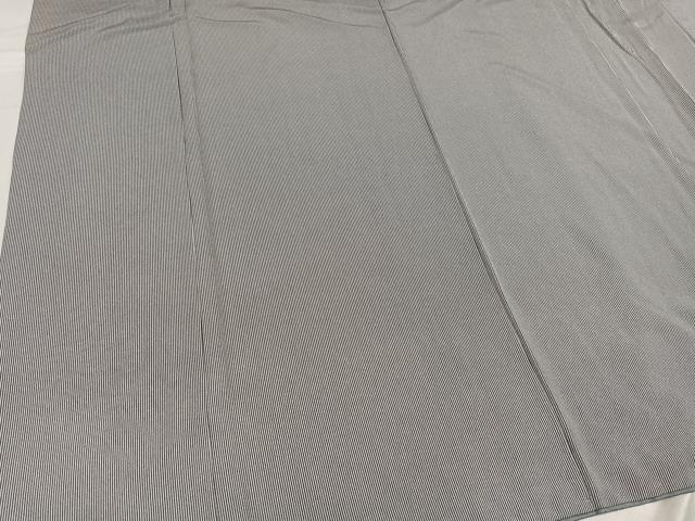 平和屋着物●江戸小紋　万筋　灰色×白色　正絹　逸品　AABG3468ph