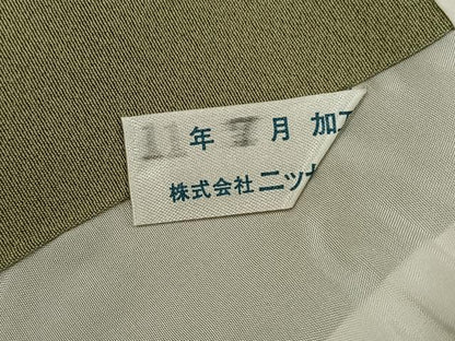 平和屋着物●豪華振袖　中国三大刺繍　汕頭刺繍　スワトウ刺繍　色無地　鏡裏草花文　利休茶色　正絹　逸品　AABG3471ph