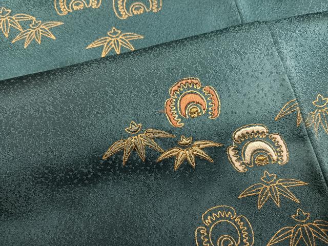 平和屋着物●訪問着　刺繍　福良雀　笹　暈し染め　金彩　正絹　逸品　AABG3472ph
