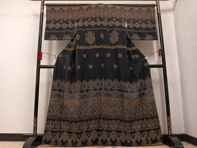 平和屋着物●訪問着　中国三大刺繍　汕頭刺繍　スワトウ刺繍　総刺繍　鳥獣花文　正絹　逸品　AABG3473ph