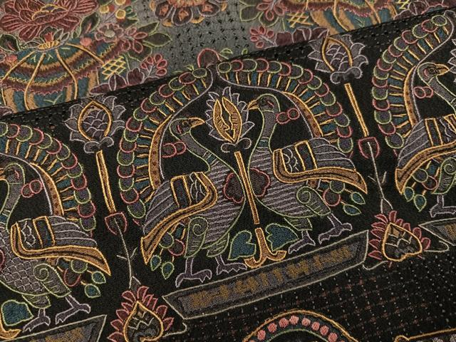 平和屋着物●訪問着　中国三大刺繍　汕頭刺繍　スワトウ刺繍　総刺繍　鳥獣花文　正絹　逸品　AABG3473ph
