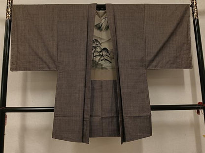 平和屋着物●男性　男柄の最高峰　西郷柄　西郷絣　本場大島紬　アンサンブル　正絹　逸品　未使用　AABG3477ph