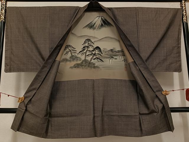 平和屋着物●男性　男柄の最高峰　西郷柄　西郷絣　本場大島紬　アンサンブル　正絹　逸品　未使用　AABG3477ph