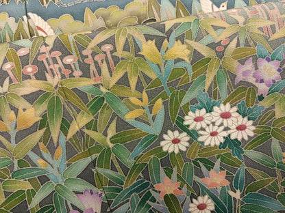 平和屋着物●本加賀友禅作家　西尾翠峰　色留袖　野麦峠　暈し染め　反端付き　正絹　逸品　AABG3478ph
