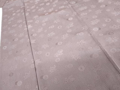 平和屋着物●上質な色無地 草花地紋 紫苑色 そめの近江謹製 正絹 逸品 未使用 AABG3484cs