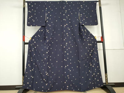 平和屋着物●上質な小紋 舞桜文 正絹 逸品 AABG3492cs