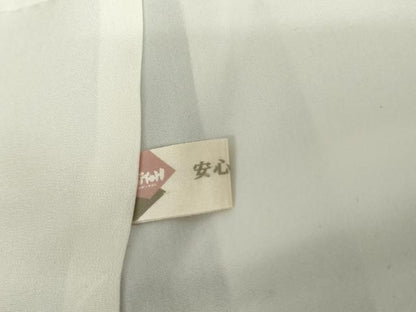 平和屋着物●上質な小紋 紬地 箔散らし 飛び柄 赤墨色 金銀彩 正絹 逸品 AABG3494cs