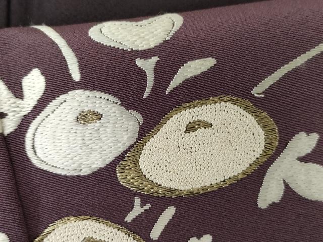 平和屋着物●総刺繍　訪問着　中国三大刺繍　相良刺繍　流水草花文　金糸　正絹　逸品　AABG3498cs