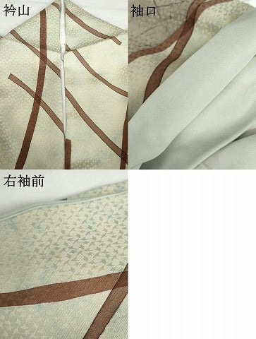 平和屋着物●上質な小紋 枝木文 暈し染め 正絹 逸品 AABG3499cs