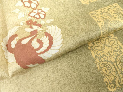 平和屋着物●訪問着 鳳凰更紗花文 暈し染め 金彩 正絹 逸品 AABG3504cs