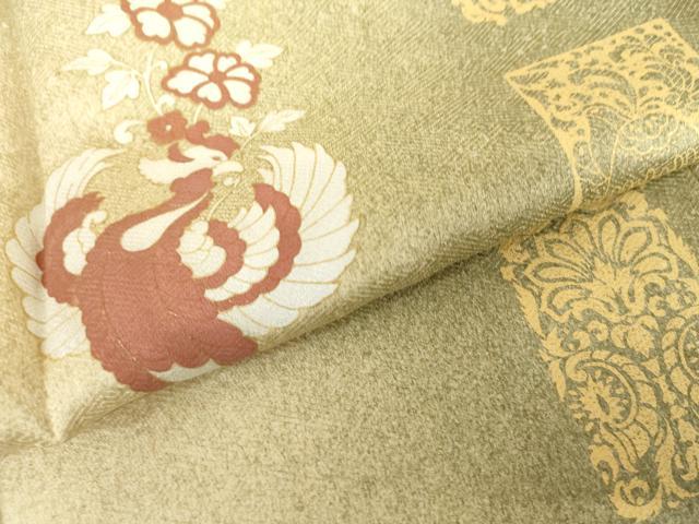 平和屋着物●訪問着 鳳凰更紗花文 暈し染め 金彩 正絹 逸品 AABG3504cs