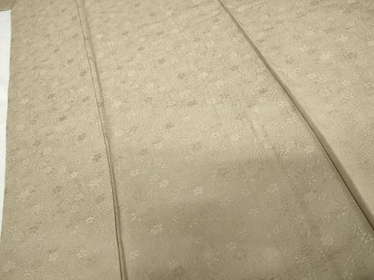 平和屋着物●上質な色無地　枝花地紋　亜麻色　正絹　逸品　AABG3507cs