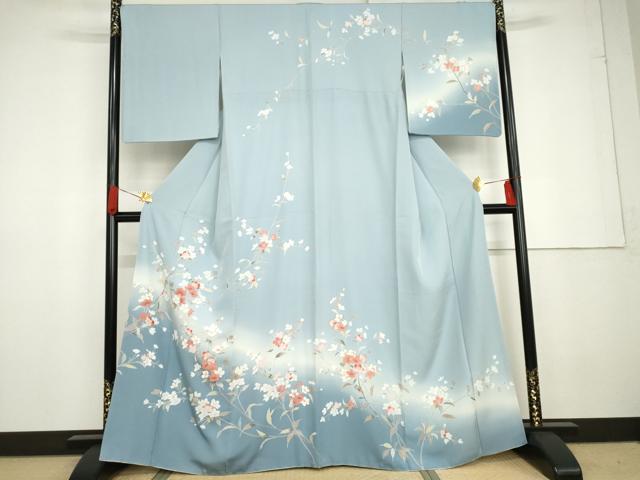 平和屋着物●訪問着　枝花文　暈し染め　金彩　正絹　逸品　AABG3510cs