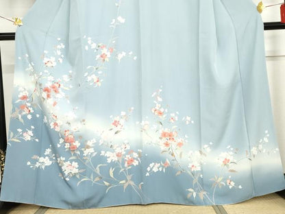 平和屋着物●訪問着　枝花文　暈し染め　金彩　正絹　逸品　AABG3510cs