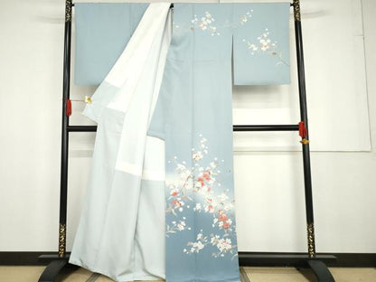 平和屋着物●訪問着　枝花文　暈し染め　金彩　正絹　逸品　AABG3510cs