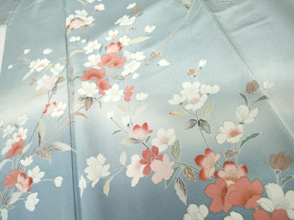 平和屋着物●訪問着　枝花文　暈し染め　金彩　正絹　逸品　AABG3510cs