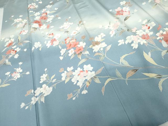 平和屋着物●訪問着　枝花文　暈し染め　金彩　正絹　逸品　AABG3510cs