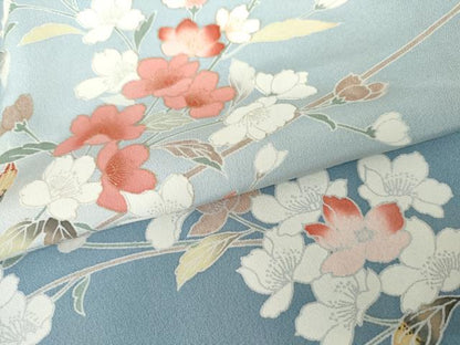 平和屋着物●訪問着　枝花文　暈し染め　金彩　正絹　逸品　AABG3510cs