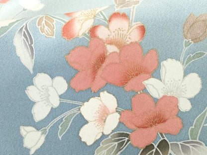 平和屋着物●訪問着　枝花文　暈し染め　金彩　正絹　逸品　AABG3510cs