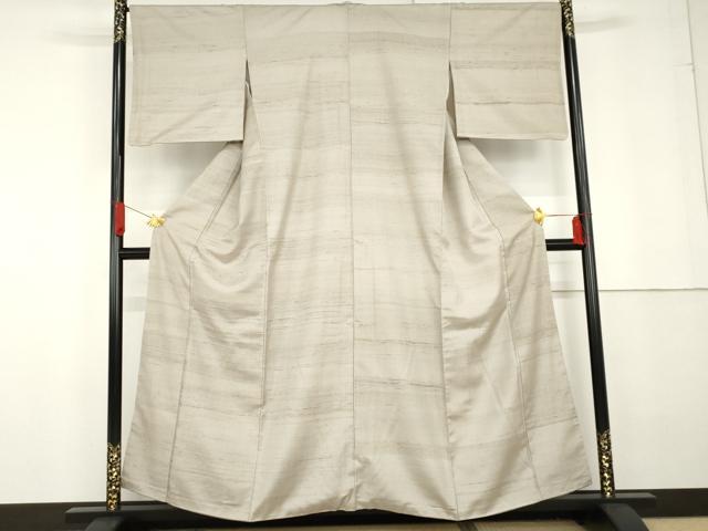 平和屋着物●インド・アッサム　野蚕糸　手織　ムガシルク　紬　色無地　霞色　正絹　逸品　AABG3512cs