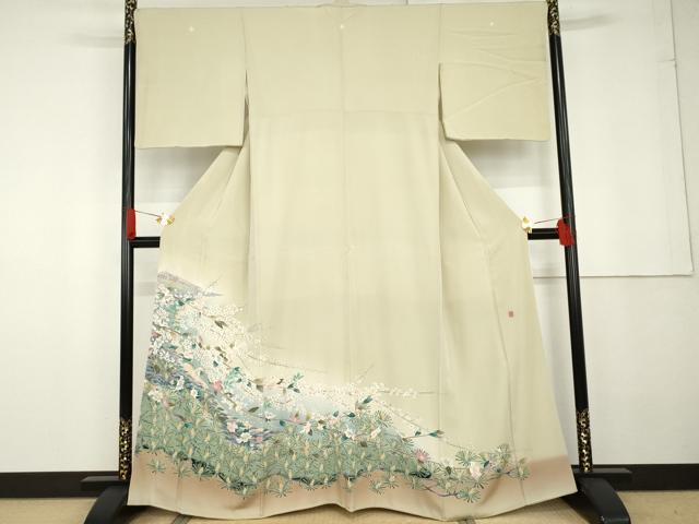 平和屋着物●本加賀友禅作家　前川哲　色留袖　梅松花文　暈し染め　正絹　逸品　AABG3513cs