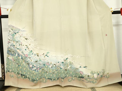 平和屋着物●本加賀友禅作家　前川哲　色留袖　梅松花文　暈し染め　正絹　逸品　AABG3513cs