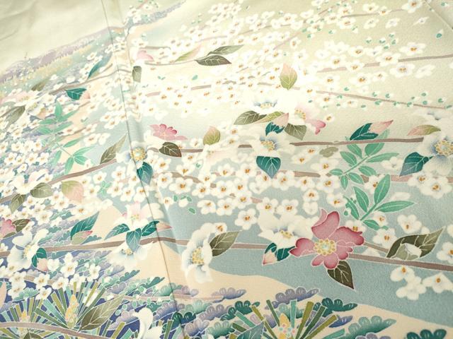 平和屋着物●本加賀友禅作家　前川哲　色留袖　梅松花文　暈し染め　正絹　逸品　AABG3513cs