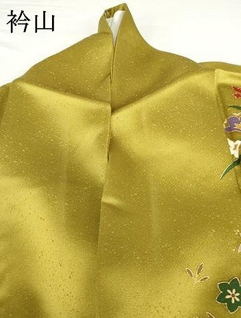 平和屋着物●豪華振袖　更紗花蝶文　暈し染め　金彩　正絹　逸品　AABG3514cs