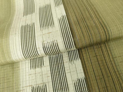 平和屋着物●ぜんまい紬　間道　正絹　逸品　AABG3516cs