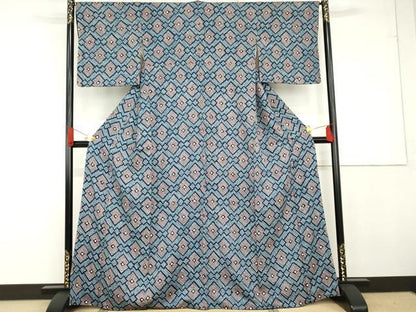 平和屋着物●上質な小紋　総絞り　松皮菱文　高島屋扱い　正絹　逸品　AABG3518cs
