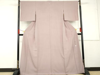 平和屋着物●本加賀友禅作家　能川光陽　色無地　光陽　紅藤色　高島屋扱い　背抜き仕立て　正絹　逸品　AABG3520cs