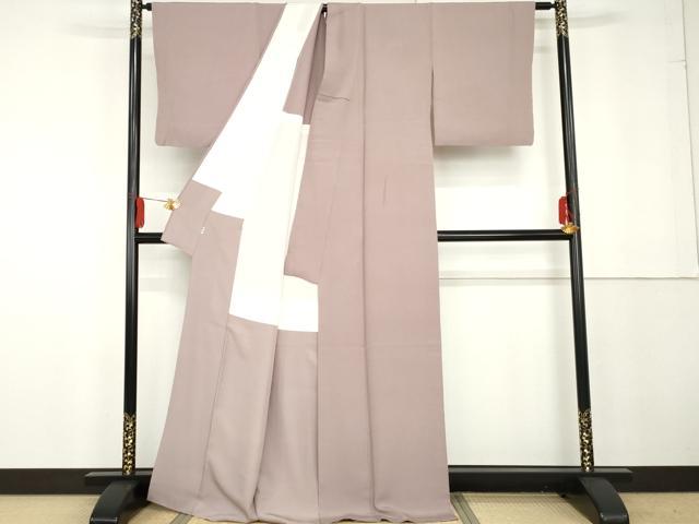 平和屋着物●本加賀友禅作家　能川光陽　色無地　光陽　紅藤色　高島屋扱い　背抜き仕立て　正絹　逸品　AABG3520cs