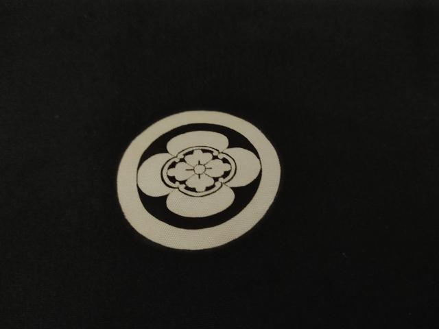 平和屋着物●男性　黒紋付・羽織セット　正絹　逸品　AABG3523cs