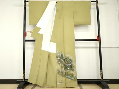 平和屋着物●豪華色留袖　手描き　風景松文　暈し染め　金彩　正絹　逸品　AABG3524cs
