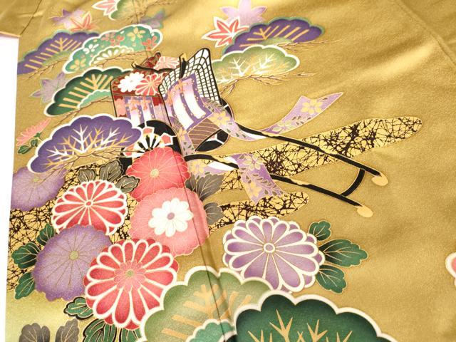 平和屋着物●豪華振袖　御所車松竹梅文　暈し染め　正絹　逸品　AABG3526cs