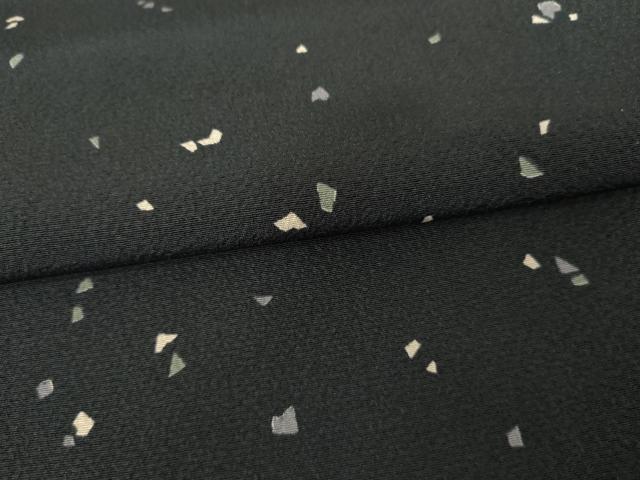 平和屋着物●上質な小紋　散らし文様　黒地　正絹　逸品　AABG3527cs
