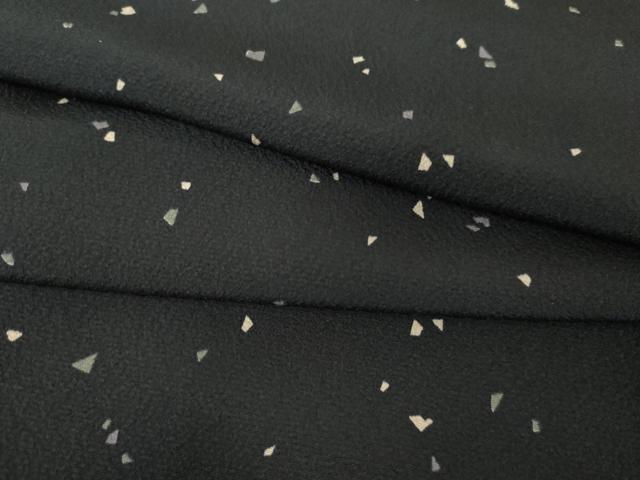 平和屋着物●上質な小紋　散らし文様　黒地　正絹　逸品　AABG3527cs