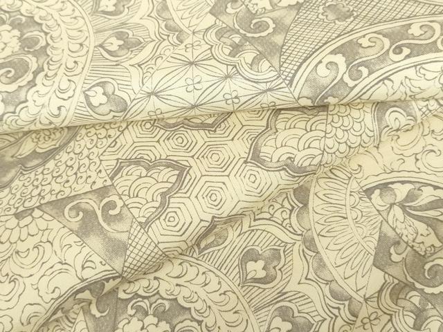 平和屋着物●本場大島紬　染大島　切嵌吉祥花文　正絹　逸品　AABG3528cs