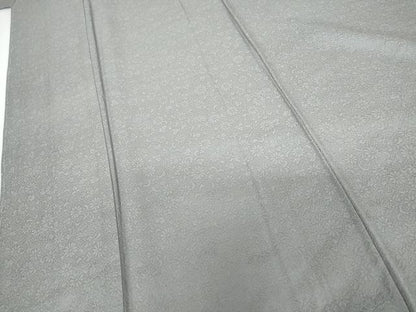 平和屋着物●上質な色無地　花唐草地紋　湊鼠色　正絹　逸品　未使用　AABG3531cs