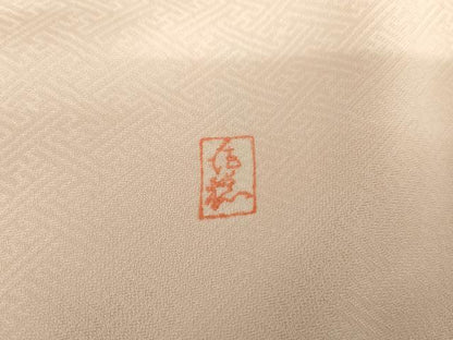 平和屋着物●十日町老舗ブランド　吉澤友禅　吾妻徳穂　訪問着　刺繍　花鈴文　金彩　正絹　逸品　AABG3532cs