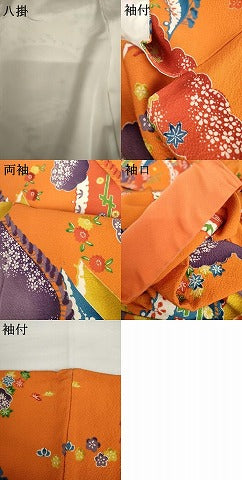平和屋着物●豪華振袖　紅型　雲取り重ね山飛鳥文　正絹　逸品　AABG3538cs
