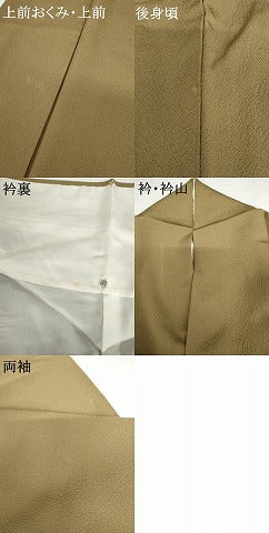 平和屋着物●染色作家　斉藤三才監修　色無地　榛色　正絹　逸品　AABG3543cs