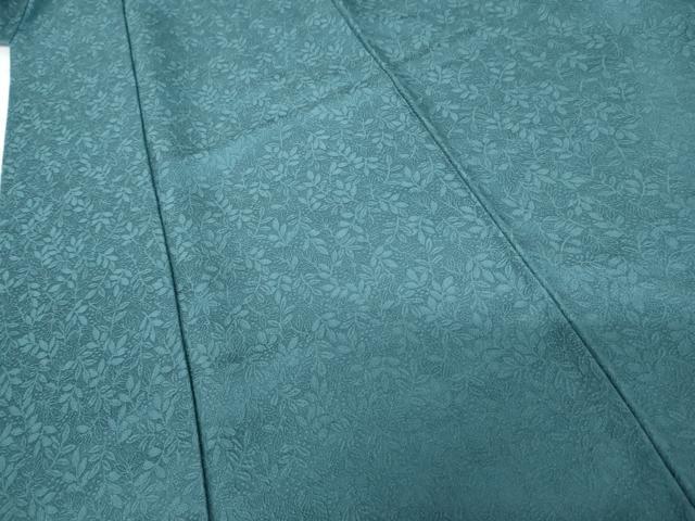 平和屋着物●上質な色無地　枝葉地紋　納戸色　正絹　逸品　AABG3545cs