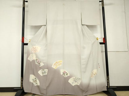 平和屋着物▼豪華色留袖 作家物 地紙草花文 暈し染め 正絹 逸品 AABG3550cs