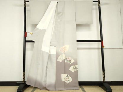 平和屋着物▼豪華色留袖 作家物 地紙草花文 暈し染め 正絹 逸品 AABG3550cs