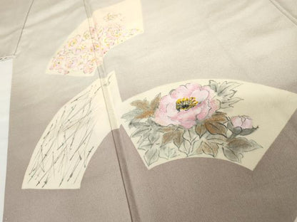 平和屋着物▼豪華色留袖 作家物 地紙草花文 暈し染め 正絹 逸品 AABG3550cs