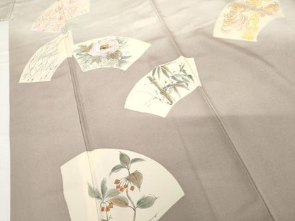 平和屋着物▼豪華色留袖 作家物 地紙草花文 暈し染め 正絹 逸品 AABG3550cs